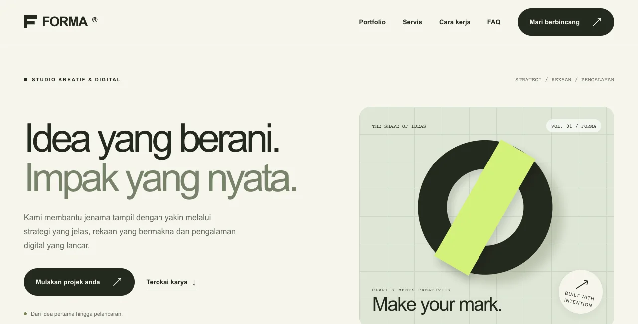 Screenshot sebenar FORMA